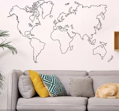 Immagine prodotto di Adesivo da parete Mappa del Mondo WM-16585 KP16585