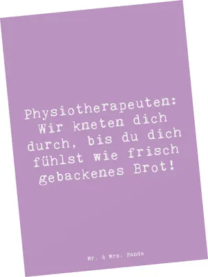 Produktbild von Mr. & Mrs. Panda Grußkarte Spruch Physiotherapeut Kneten - Lavendeltraum - Geschenk, medizinisches Wissen, Ansichtskarten, Beruf, Postkarten, Physiotherapeuten, Fotokarte