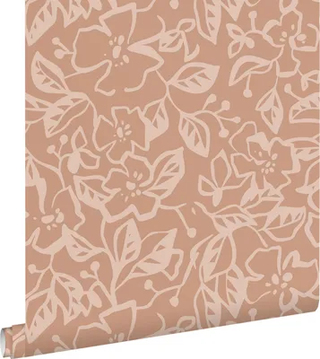 Immagine prodotto di ESTAhome carta da parati foglie e fiori rosa terracotta 50 x 900 cm