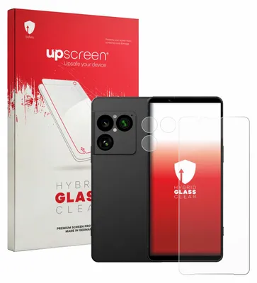 Produktbild von upscreen Schutzglas für Sony Xperia 1 VIII (Display+Kamera) Schutzfolie Panzer Folie Glas Display Schutz klar