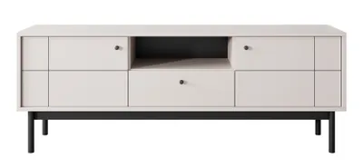 Image de Selsey JAPANDIES - Buffet TV 2 portes avec tiroir Greige 153 cm