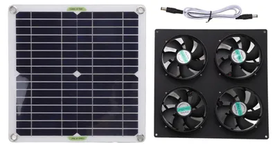 Obrázek produktu pro Sada chladičů pro solární panely, vodotěsná, monokrystalický křemík, 4 připojení, ventilátor pro odtah vzduchu v sklenících