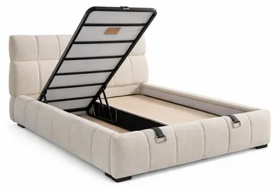 Image de Lit avec matelas, style moderne, lit avec rangement, matelas moelleux