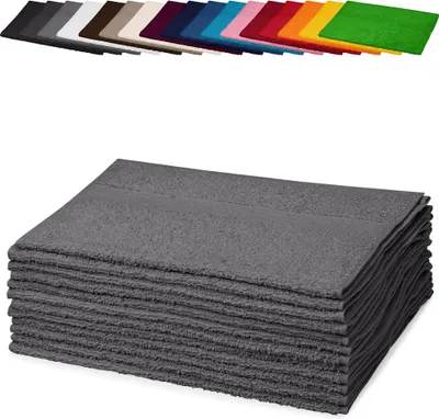 Produktbild von 10er PACK Gästetücher 30x50 cm Gästehandtücher Kinderhandtücher Babyhandtücher 100% Baumwolle, Farbe: Hellgrau