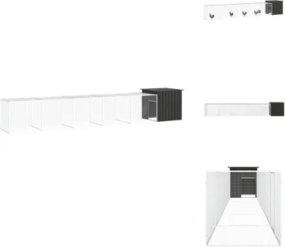 Immagine prodotto di vidaXL Gabbia per polli antracite 600x91x100 cm Acciaio zincato - Habitat e recinti per piccoli animali