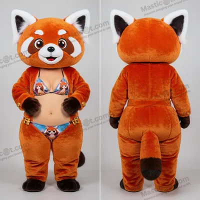 Produktbild von Lebendiger MASTICOT orangefarbener Rote-Panda-Maskottchen
