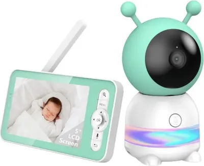 Produktbild von BOIFUN Babyphone mit 2 Kamera, WLAN 2K Video Babyfon, Smartphone-App-Steuerung, PTZ, Bewegungsverfolgung, IR Nachtsicht, mit Babyphone Halterung