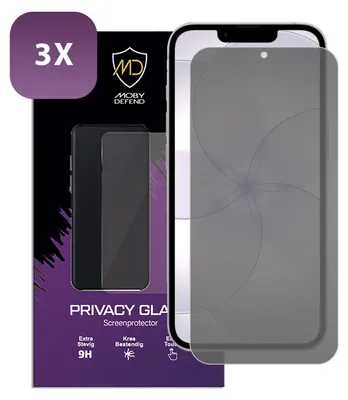 Productafbeelding van 3-Pack MobyDefend Screenprotectors - Geschikt voor   iPhone 17e  - HD Privacy Glass Screensavers