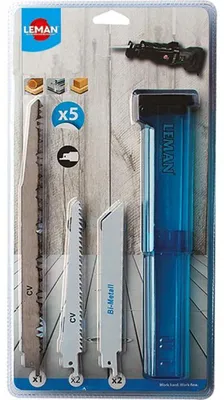 Image de Lot de 5 lames de scie sabre LEMAN 7750.05 - Bois et métal