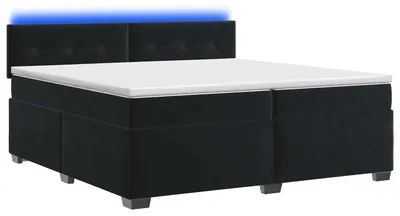 Obrázok produktu pre vidaXL Posteľ s pružinovou základňou, matracom a LED osvetlením, čierna, 200 x 200 cm, s čalúnením z velúru