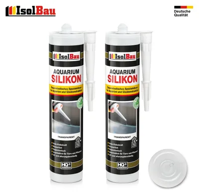 Isolbau Aquarium Silikon 2 x 300 ml Transparent Spezial-Silikon Glaskonstruktion