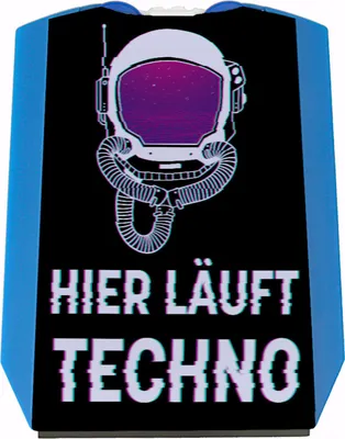 Produktbild von Hier läuft Techno Parkscheibe für Technofans mit 2 Einkaufswagenchips