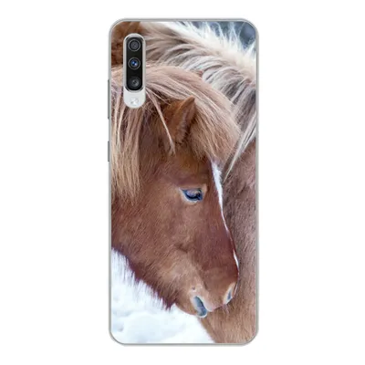 Produktbild von MuchoWow® Handyhülle Schutzhülle Hülle für Samsung Galaxy A70 Pferde - Fohlen - Schnee Silikon Softcase Handy Hülle - Schutzhaube