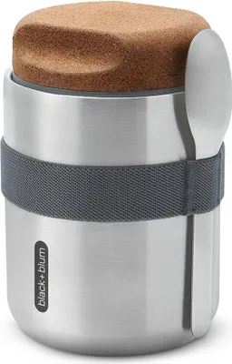 Produktbild von black+blum BAM-TPB015, 0,55 l, Grau, Edelstahl, Kork, Nylon, Polypropylen (PP), Silikon, Edelstahl, 6 h, 8 h, 10,5 cm