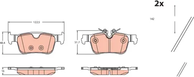 Produktbild von TRW Bremsbeläge Satz Hinten für VOLVO XC60 II (246) GDB2499