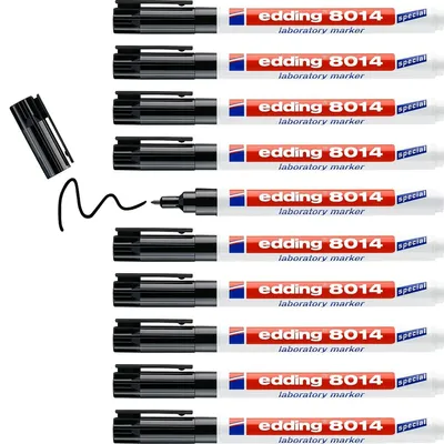 Image de Marqueur permanent Edding 8014 noir 10 pièces