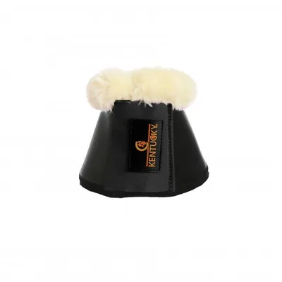 Produktbild von Kentucky Horsewear Hufglocken Leder Lammfell Sprungglocken Schwarz/Natur XXL