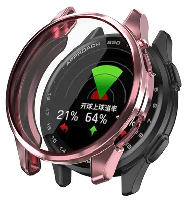 Produktbild von Für Garmin Approach S50 Electroplated Full Cover TPU Smart Watch Schutz Hülle Pink
