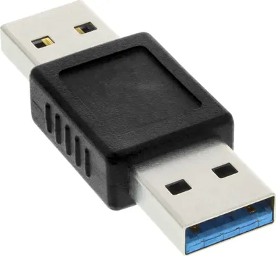 Produktbild von InLine USB 3.0 Adapter, Stecker A auf Stecker A, USB 3.0 A male, USB A, Blau