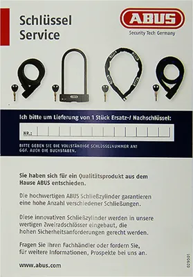 Produktbild von Abus Schlüsselbestellkarte 485 / 4850 / 495