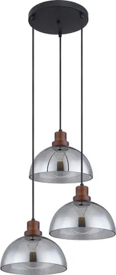 Produktbild von Hängeleuchte, schwarz, rund, Glas, Holz, H 120 cm