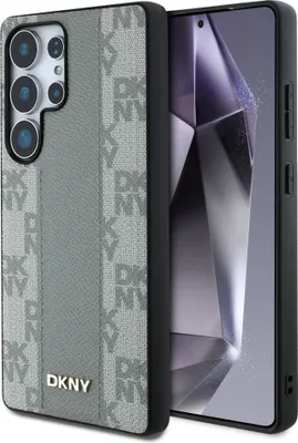 Produktbild von Hülle Galaxy S25 Ultra DKNY MagSafe Kunstleder taupe schwarz Logo