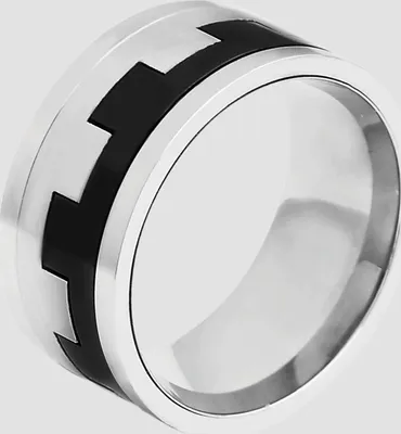 Produktbild von Akzent Herren-Ring aus Edelstahl, silberfarbig/ schwarz