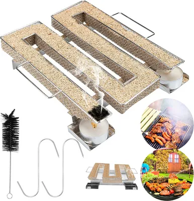 Produktbild von Generátor studeného dymu BBQ, generátor z nehrdzavejúcej ocele pre udiareň, gril alebo udiareň, generátor studeného dymu, štvorcový generátor studeného dymu