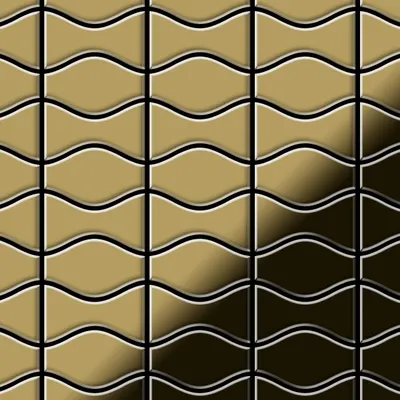 Produktbild von Mosaik Fliese massiv Metall Titan hochglanz gold 1,6mm Kismet & Karma-Ti-GM