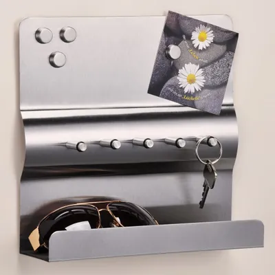Produktbild von HI Schlüsselboard mit Memoboard Silbern 25x24x6,5 cm