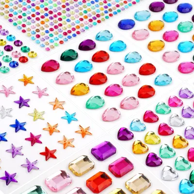 Produktbild von Strass Aufkleber - 939 Selbstklebende Strasssteine in 9 Vellen - Bastelzubehör