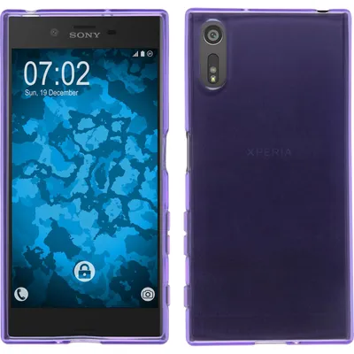 Produktbild von PhoneNatic Case kompatibel mit Sony Xperia XZ - lila Silikon Hülle transparent + 2 Schutzfolien
