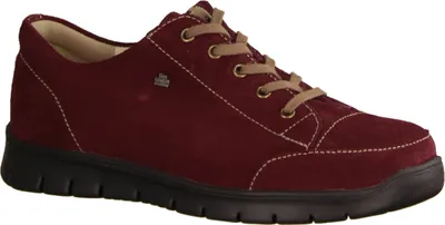Zdjęcie produktu dla Finn Comfort Swansea damskie buty sznurowane skóra Bordo z wyjmowaną wkładką NOWOŚĆ - buty damskie, wygodne buty sznurowane, czerwony, skóra (welur)
