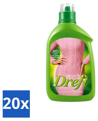 Produktbild von 20 x Dreft Feinwaschmittel für weiße und bunte Wolle – 800 ml - Vorteilspackung - 20 Stücke