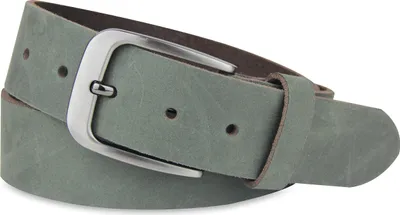Produktbild von Fomax Ledergürtel Stilvoller Herren Veloursledergürtel, 3,8 cm breit mit edler dunkelsilberner Schließe, Grün, Größe 80