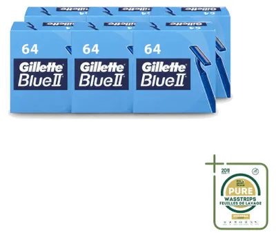 Produktbild von 6 x Gillette Blue II Wegwerpscheermesjes - Vorratspackung - 6 Stücke