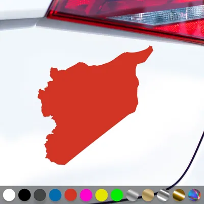 Produktbild von PantherPixel Syrien Aufkleber Umriss Karte Kontur Syria Sticker Auto Geschenkidee Farbe Rot