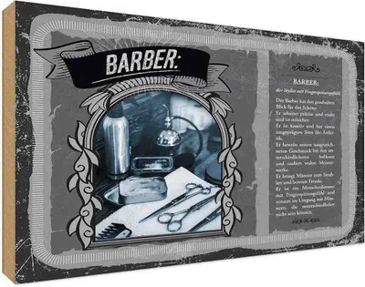 Produktbild von vianmo Holzschild 20x30 cm Barber Stylist Beruf Arbeit