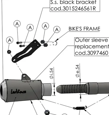 Immagine prodotto di Staffa di scarico LeoVince ricambio viti staffa set per LV-10, Honda CB 125 R