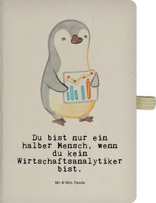 Produktbild von Mr. & Mrs. Panda Tagebuch Wirtschaftsanalytiker Herz - Transparent - Geschenk, Journal, Skizzenheft, Adressbuch, Notizheft, notizbuch