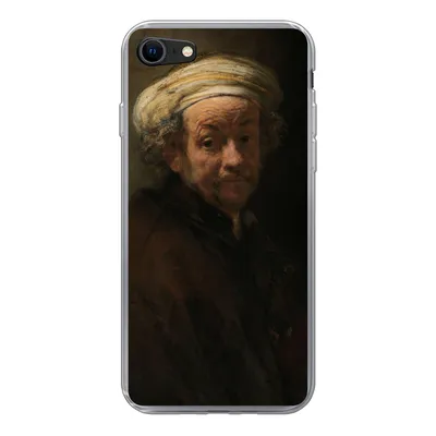 Produktbild von MuchoWow® Handyhülle Schutzhülle Hülle für iPhone 8 Selbstbildnis als Apostel Paulus - Gemälde von Rembrandt van Rijn Silikon Softcase Handy Hülle - Schutzhaube