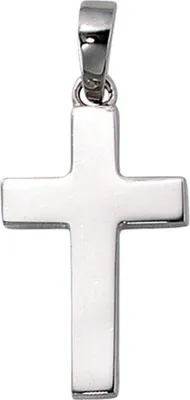 Produktbild von Anhänger Kreuz Silberkreuz 925 Silber rhodiniert schlicht Uni
