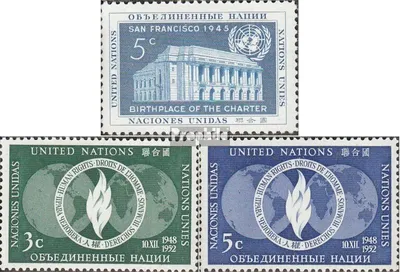 Produktbild von Briefmarken UNO - New York 1952 Mi 16,17-18 (kompl.Ausg.) Jahrgang 1952 komplett postfrisch Sondermarken