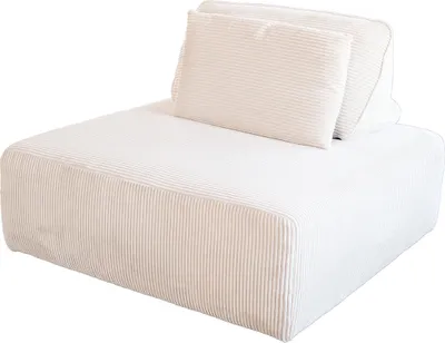 Produktbild von KAWOLA Hocker WIOLO SOFT Polsterhocker mit Rückenkissen Cord cremeweiß