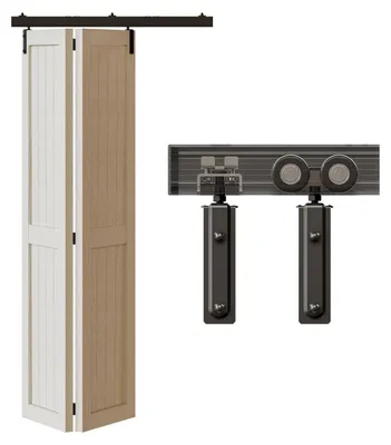 Obrázek produktu pro Kování pro posuvné dveře 0,9 m - Bifold systém - Pro 2 dveře - Max. 150 kg na dveře