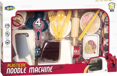 Produktbild von Luna Nudelmaschine Kinder Knet-Spiel-Set 23-tlg. mit 3 Dosen Knete und Zubehör