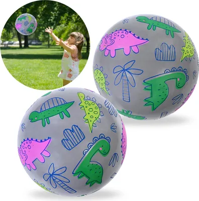 Produktbild von Dinosaurier Bunter GUMMIBALL 23cm, leicht, STRAND, SPIELBALL, FÜR SPIEL 10m+
