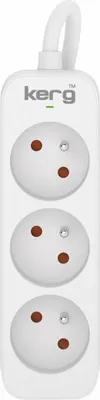 Zdjęcie produktu dla Przedłużacz KERG M02383 3-gniazdowy 1,5m 3×1,0mm2 H05VV-F 10A/250V biały