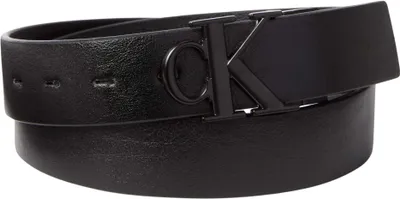 Obrázek produktu pro Pánský kožený pásek Calvin Klein s přezkou, barva černá, šířka 3,5 cm, s reverzibilním provedením