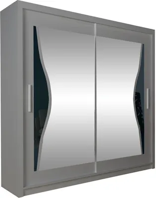 Produktbild von Bettso Schiebetürenschrank Kleiderschrank Schrank Garderobe mit Spiegel 120 x 216 cm TUMI Grau